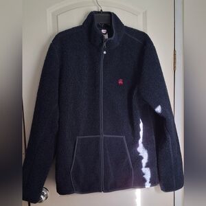 Brooks Brothers Teddy Fleece Full Zip Navy Jacket Men Size Large bussines casual
